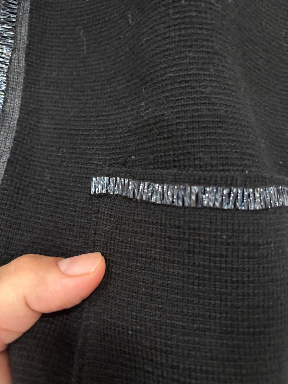 Tory Burch Black Fringe-Trim Open Cardigan - Picture 3 of 9